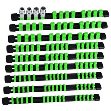 Imagem de EGOFIX Conjunto organizador de soquetes 9 peças, kit de suporte de soquete ABS, 1/10.2 cm x 48 clipes, clipes de 9 mm x 45 cm, organizador de soquete de 1/5.1 cm x 36 clipes, bandeja de soquete de