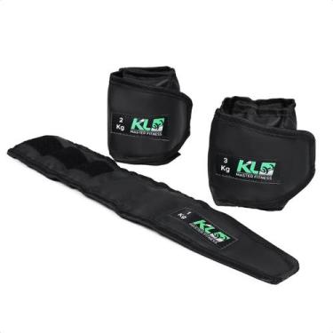 Imagem de Kit Par Caneleira Tornozeleira KL Master Fitness 1kg 2kg 3kg, Preto