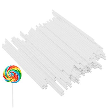 Imagem de SENJEOK 1500 peças de palitos de pirulito de papel branco de 10 cm, palitos de sucção de bolo, palitos de petisco de papel para topos de bolo, biscoitos, doces