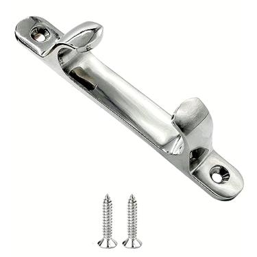 Imagem de NRC&XRC Calço para barco de 4/5/15.2 cm calço de arco reto prata marinho aço inoxidável 316 grampo de doca de barco acessórios calço guia de cabo reto, fixador livre (10 cm)