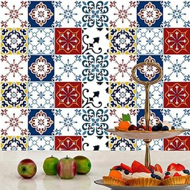 Imagem de Papel de Parede Lavável Adesivo Premium Texturizado - Azulejo 115 3m x 40cm - Decoração para Cozinha, Banheiro, Ambientes Clássicos