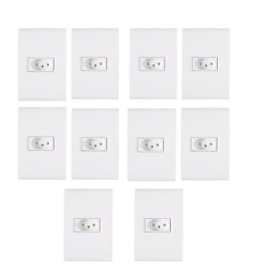 Imagem de Kit 10 Conjuntos 1 Tomada 20A Tramontina Liz Branca
