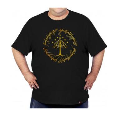 Imagem de Camiseta Plus Size Senhor Dos Anéis Gandalf Estampa Dourada - King Of 
