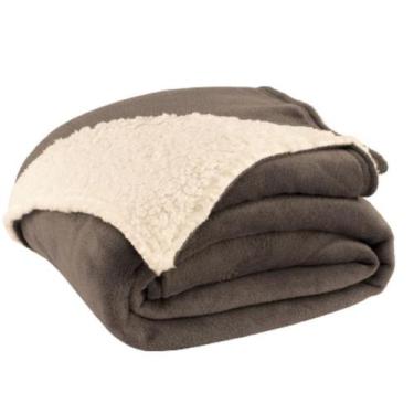 Imagem de Cobertor Casal King Canadá 1 Peça  Manta Sherpa  Cinza - Vilela Enxova