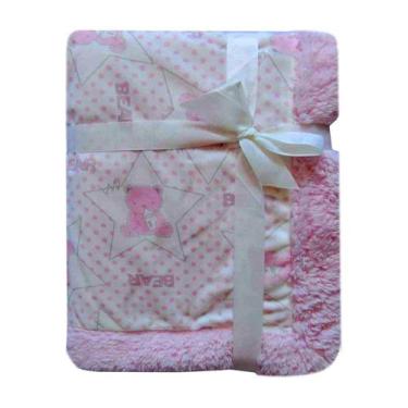 Imagem de edredom bebê menina Jolitex dupla face estrela delicada