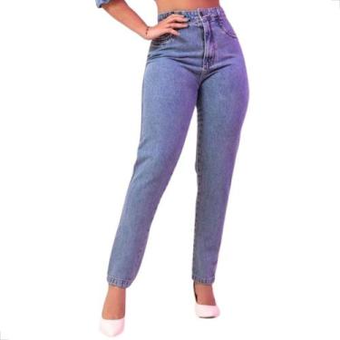 Imagem de Calça Jeans Feminina Mom Cintura Alta Luxo - DS Blogueira, Lavagem méd