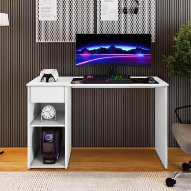 Imagem de MESA ESTUDO ESCRIVANINHA JASMIM OFICCE COM GAVETA/ PRATELEIRA  -Branco