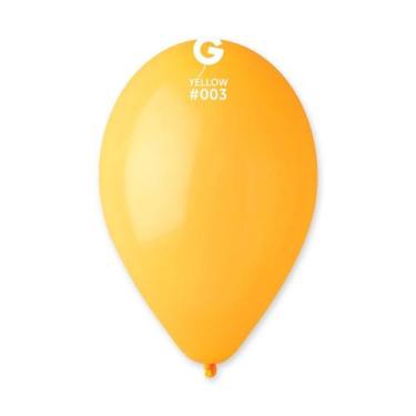 Imagem de Balão de Festa Látex Liso - Yellow (Amarelo) 003 -  unidades - Rizzo -