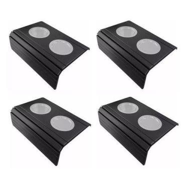 Imagem de Kit 04 Esteira Decorativa Laqueada Sofá Copo Alumínio Preto - M A Sorp