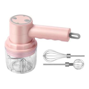 Imagem de Mini Processador e Batedor de Ovos Elétrico Portátil - Tomate, Rosa, v