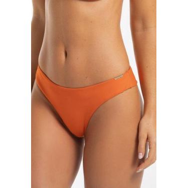 Imagem de Calcinha de Biquíni Fio Conforto Lisa - Cor De Cacau, GG, Ocre ferruge