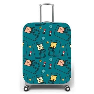 Imagem de Capa para mala de viagem M, medidas max C40x A59 x P27cm Retro Game Ar