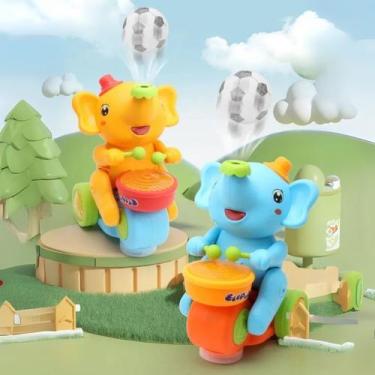 Imagem de Brinquedo Infantil Elefante Musical Divertido Para Menino Com Bolinhas