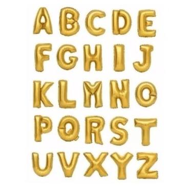 Imagem de BALÃO METALIZADO LETRAS - DOURADO - 70 cm - 1 unidade - Q Festa