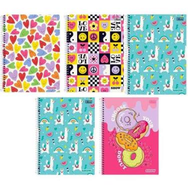 Imagem de Kit 10 Caderno Tilibra Arame Capa Dura 80 Folhas Feminino