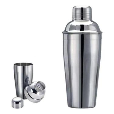 Imagem de Coqueteleira Para Coquetéis Drinks e Caipirinha 500ml Inox Com Tampa E