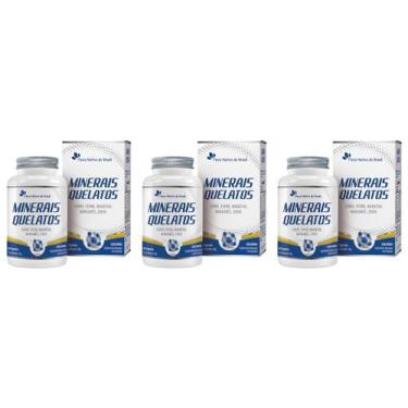 Imagem de Kit 3x Minerais Quelatos Cobre Ferro Magnésio Manganês Zinco 60 Caps F