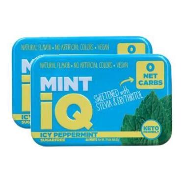 Imagem de 2 Bala MINT IQ ICY peppermint mints Vegana Big Sky Lata 40g