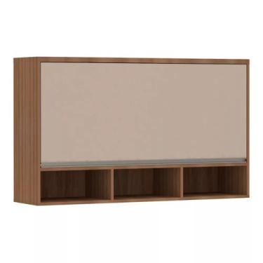 Imagem de Armário Aéreo 120cm 1 Porta Basculante com Nichos Lari Luciane Móveis,