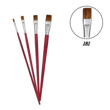 Imagem de 4 Pincel Tigre 181 Chato Orelha de Boi N.02,08,14,20