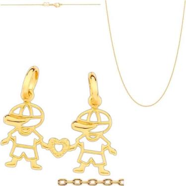 Imagem de Cordão Feminino Brother Filhos Meninos Rommanel Joias 50 Cm