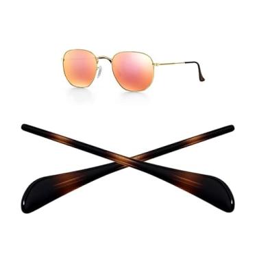 Imagem de HiCycle2 Meias de reposição para óculos de sol Ray-Ban Aviator RB3025 3026 Kit de reparo de óculos de sol preto, bolsa de óculos de sol bônus (marrom)
