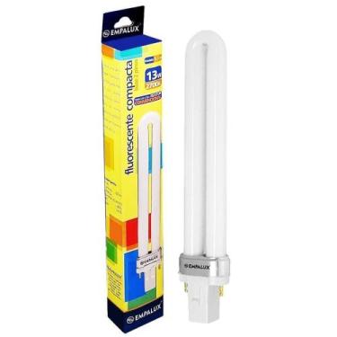 Imagem de Lâmpada Fluor Compacta Pl 2 Pinos 13W Gx23 Branco Quente - Empalux