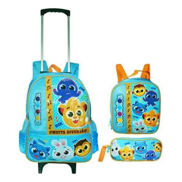 Imagem de Kit Mochila Bolofofo Rodinhas Infantil Masculina Escolar G - Clio