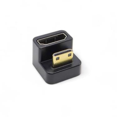 Imagem de KADO Mini HDMI de 180 graus para HDMI 4K 60Hz adaptador em forma de U macho para fêmea extensor conversor para monitor portátil, laptop, tablet, câmera e projetor (ângulo curto para dentro e para