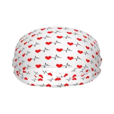 Imagem de Faixa de cabeça ECG Heart beat Doctor Sports para mulheres e homens, faixas de cabeça com absorção de suor, adequadas para corrida, ioga, fitness, futebol e exercício