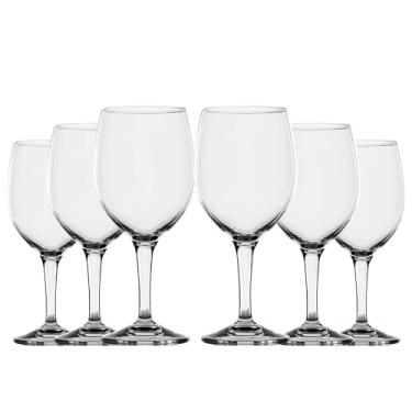 Imagem de Jogo 6 Taças De Vinho Cristal 270ml Transparente Para Vinho Branco Tinto Rose Drinks Resistente Aparador Casa Cozinha Presente Casamento