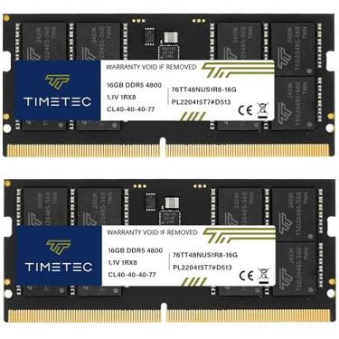 Imagem de Timetec Kit de 32 GB (2 x 16 GB) DDR5 4800 MHz PC5-38400 Unbuffered Non-ECC 1.1V CL40 1Rx8 Single Rank 262 Pin SODIMM Laptop Memory RAM Upgrade (Kit de 32 GB (2 x 16 GB))