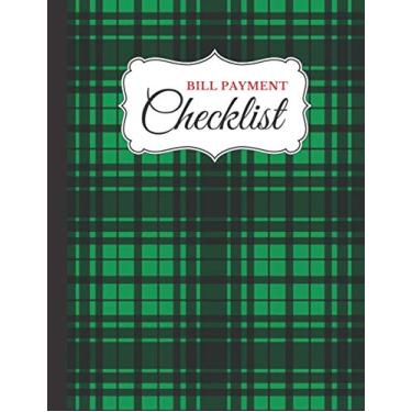 Imagem de Bill Payment Checklist: Green Black Plaid Pattern/Expense - Money - Daily Spending Tracker Journal / 8.5x11 Size Budget Notebook / 2,200+ Entries / ... Finance Christmas Gift For Women and Men