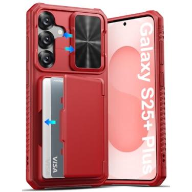 Imagem de ATATOO Capa para Samsung Galaxy S25+ Plus com porta-cartões (loja de 3 a 5 cartões) [bloqueio RFID] e capa de lente deslizante, proteção de nível militar, capa carteira protetora robusta para Galaxy