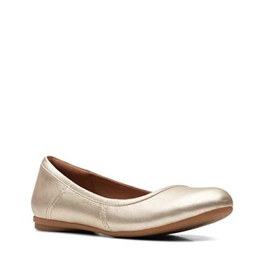 Imagem de Clarks Women's Canebay Plain Ballet Flat, Champagne Leather, 7 W