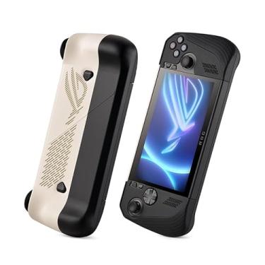 Imagem de UYIYE Capa protetora para Asus ROG Ally X 2024, revestimento rígido de 360°, antiderrapante, revestimento antisuor (branco + preto)