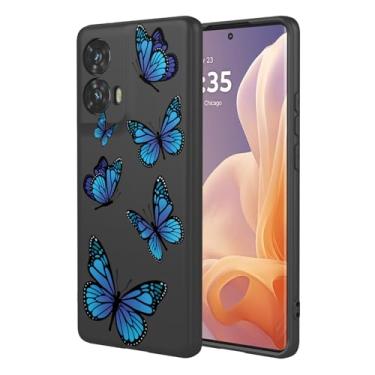 Imagem de HTXWXJC Capa de telefone para Moto G85, Motorola G85 XT2427-3 capa à prova de choque flexível bumper TPU capa macia padrão borboleta capa de telefone para Motorola Moto G85 borboleta preta