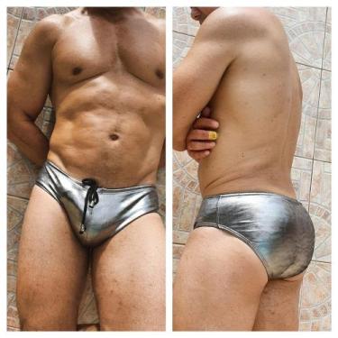 Imagem de Sunga slip metalizada 10 cm de lateral - AA COLLECTION CURITIBA, Prata