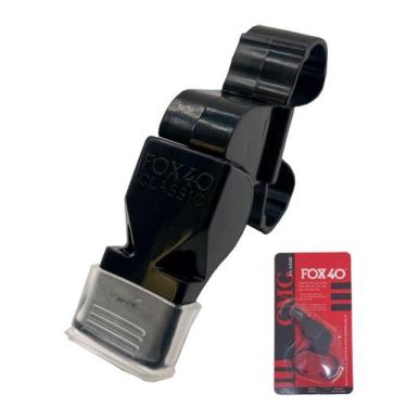 Imagem de  Apito Profissional de Futebol Fox 40 Classic com Dedal 115 Dcb, Preto