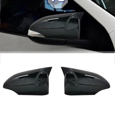 Imagem de Yoegerery Capa de espelho lateral retrovisor de carro tampa de asa adesivo externo porta retrovisor capa guarnição para to=yo=ta Co=ro=lla 2014 2015 2016 2017 2018 (preto brilhante)