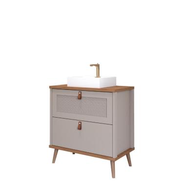 Imagem de Gabinete Para Banheiro Vêneto Capuccino/Freijo MGM Móveis 60cm