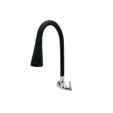 Imagem de Torneira Gourmet Cozinha Flexível Cone 2 Jatos Preto Parede C34 New - 