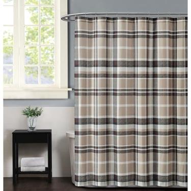 Imagem de Truly Soft Everyday Cortina de chuveiro xadrez de Paulette Truly Soft, 182,88 cm x 182,88 cm, cinza-acastanhado