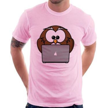 Imagem de Camiseta Coruja Internauta - Foca na Moda, Rosa bebê, GG