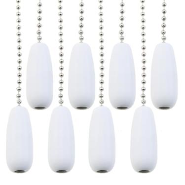 Imagem de ZZHXSM Extensor de zíper para ventilador de teto de 33 cm, 8 peças, candelabro de madeira branca, acessórios de iluminação para lustre alto e decoração de candeeiro de mesa