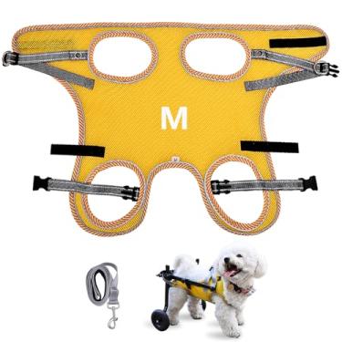 Imagem de Roupas de cachorro atualizadas para cadeira de rodas para pernas traseiras, pano de cadeira de rodas para cães pequenos com coleira de cachorro, roupas leves para cadeira de rodas para suporte de