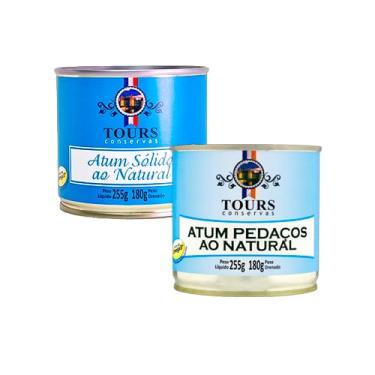 Imagem de Kit 2 Atum ao Natural Tours 255g: Sólido, Pedaços