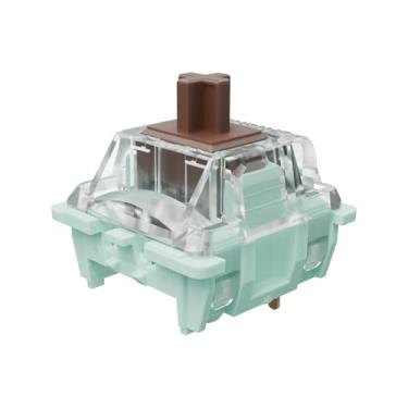 Imagem de Fejwlvs Interruptor de mola Gateron Jade série 3.0 marrom de dois estágios para teclado mecânico MX para jogos, interruptores lineares de 3 pinos 55gf pré-lubrificados (marrom, 90 peças)