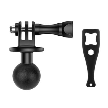 Imagem de Mechrig Adaptador de montagem esférica de 2,5 cm para Gopro Hero 13/12/11/10, Akaso EK7000/Brave 4, SJCAM, compatível com suportes de cabeça esférica RAM tamanho B suporte de braço duplo e suporte de