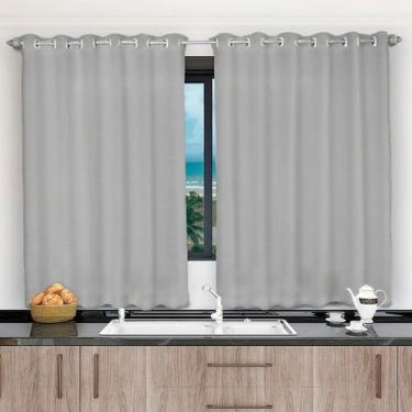 Imagem de Cortina 2,00x1,20 Janela Sala Quarto Cozinha Tecido Liso - Shoppingnet